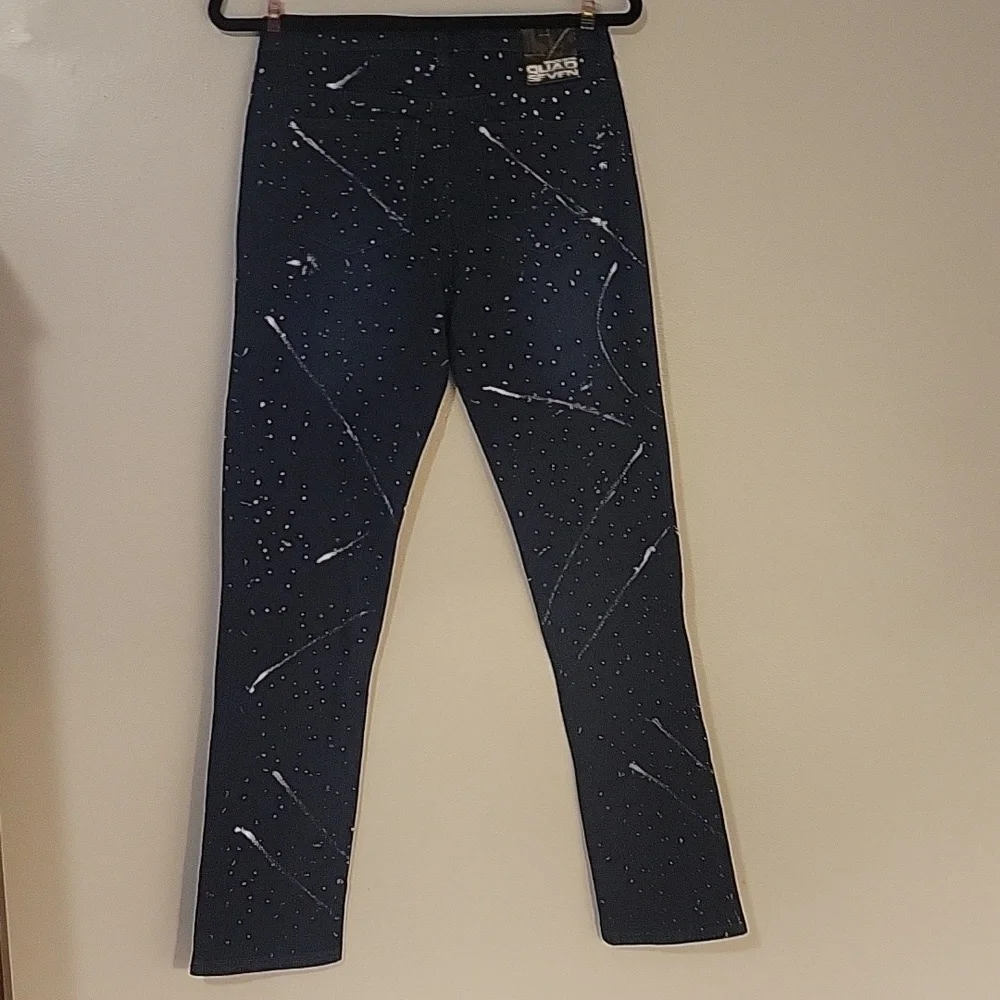 Quad Seven Boys' Jeans With Paint Blue & White Dots, Size: 16, NWT